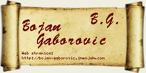 Bojan Gaborović vizit kartica